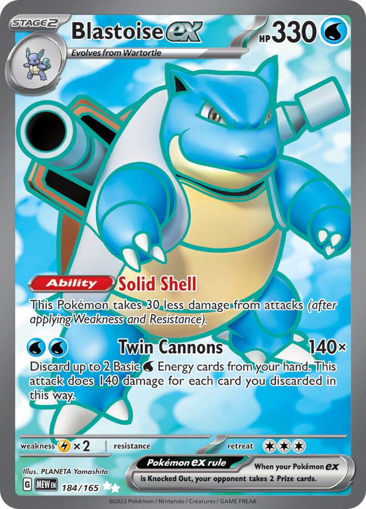 Pokemon TCG - Blastoise ex - MEW EN 184/165