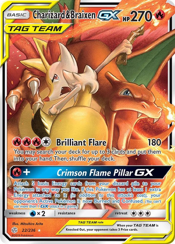 Pokemon TCG - Charizard & Braixen GX - SM - Cosmic Eclipse