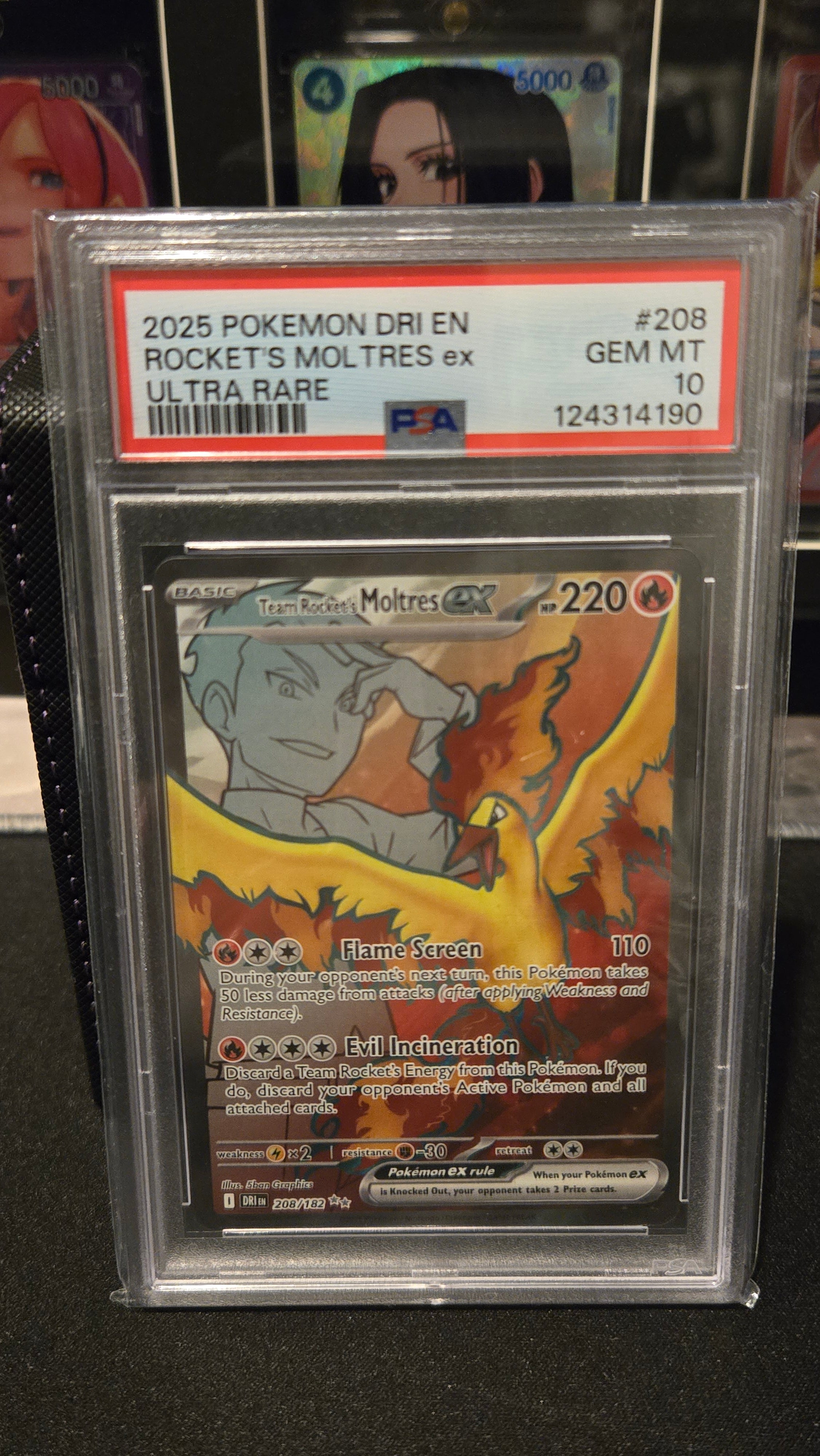 Pokemon TCG - Team Rocket's Moltres ex 2025 Pokemon DRI EN - Destined Rivals - 208/182 - PSA GEM MT 10