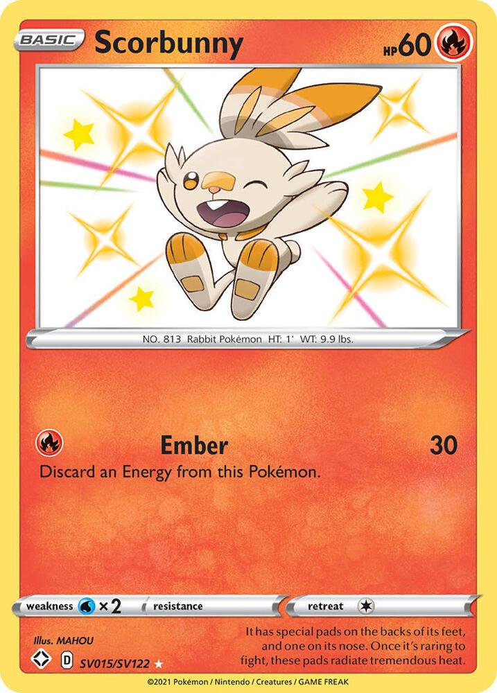 Pokemon TCG - Scorbunny Shining Fates SV015/SV122