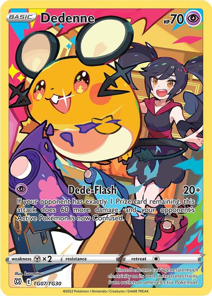 Pokemon TCG - Dedenne - SWSH09: Brilliant Stars Trainer Gallery TG07/TG30