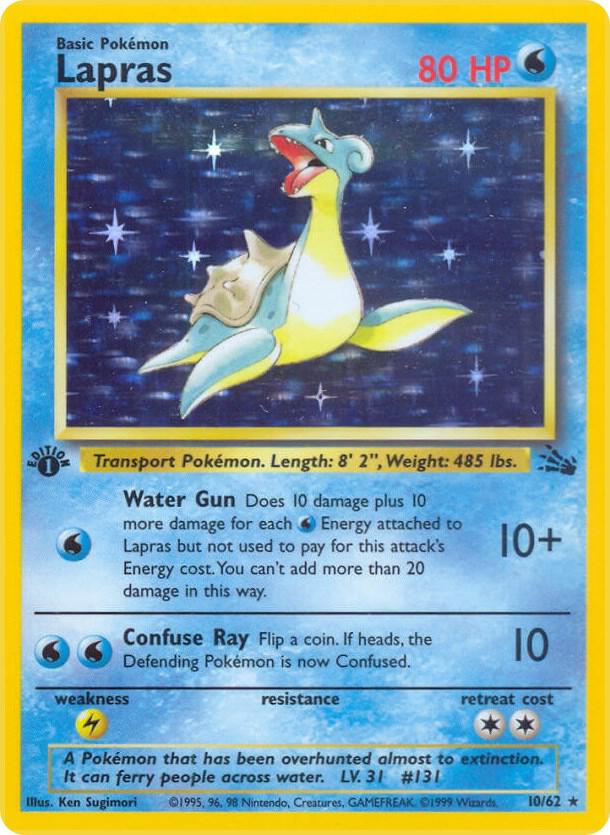 Lapras (10) - Fossil (FO) - Lightly Played