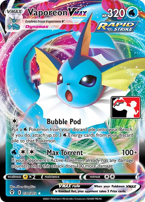 Pokemon TCG - Vaporeon VMAX - Prize Pack Series Cards