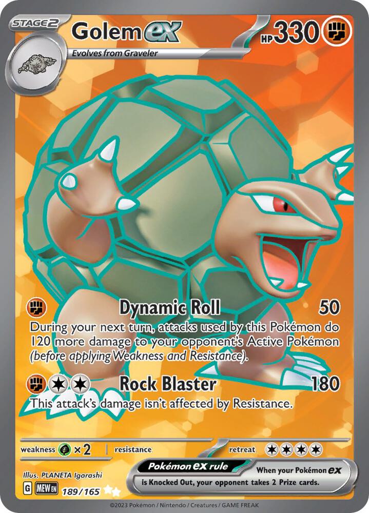 Pokemon TCG - Golem EX - MEW EN 189/165