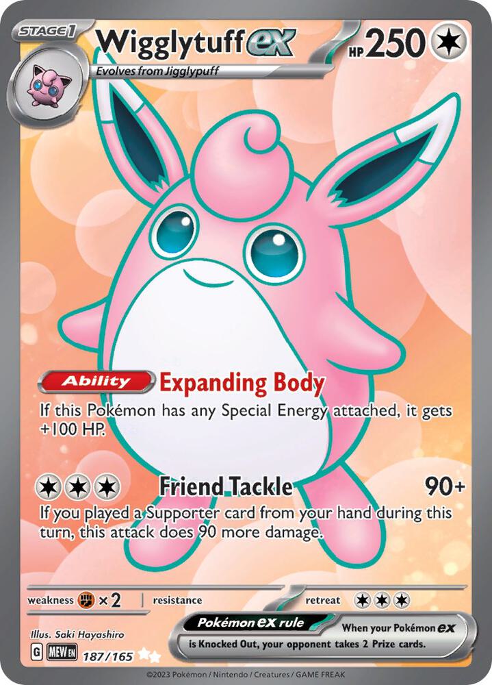 Pokemon TCG - Wigglytuff ex - MEW EN 187/165