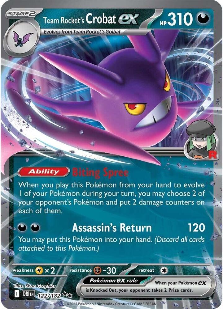 Pokemon TCG - Team Rocket's Crobat EX - DRI EN 122/182