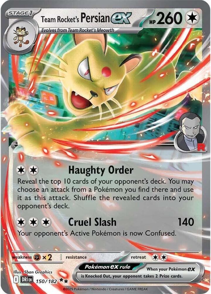 Pokemon TCG - Team Rocket's Persian EX - DRI EN 150/182