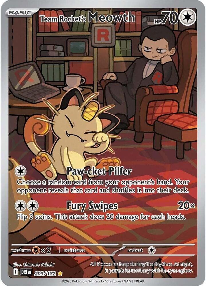 Pokemon TCG - Team Rocket's Meowth DRI EN 203/182