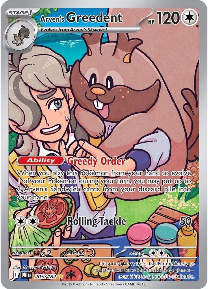 Pokemon TCG - Arven's Greedent - DRI EN 205/182