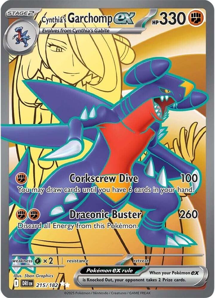 Pokemon TCG - Cynthia's Garchomp EX - DRI EN 215/182