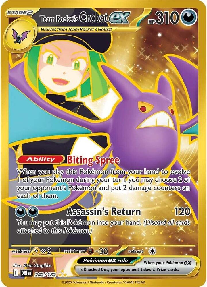 Pokemon TCG - Team Rocket's Crobat EX DRI EN 242/182