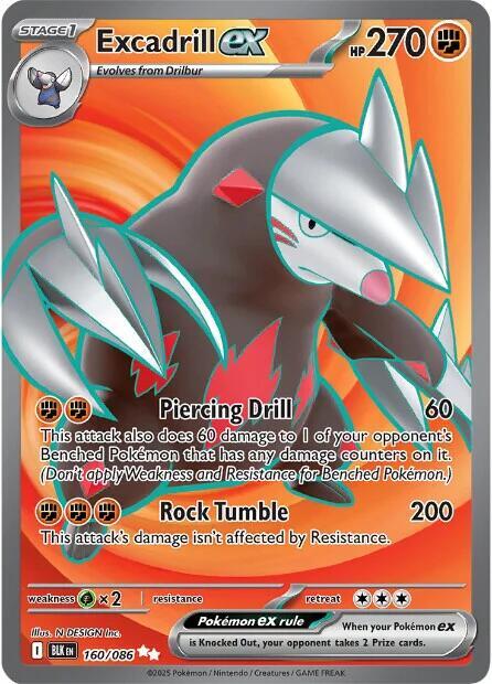 Pokemon TCG - Excadrill EX BLK EN 160/086