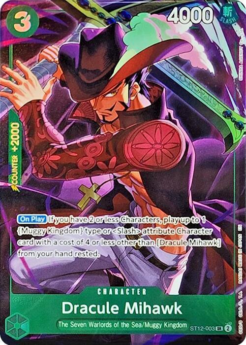 One Piece TCG - Dracule Mihawk ST12-003 Promo Card "SEALED"