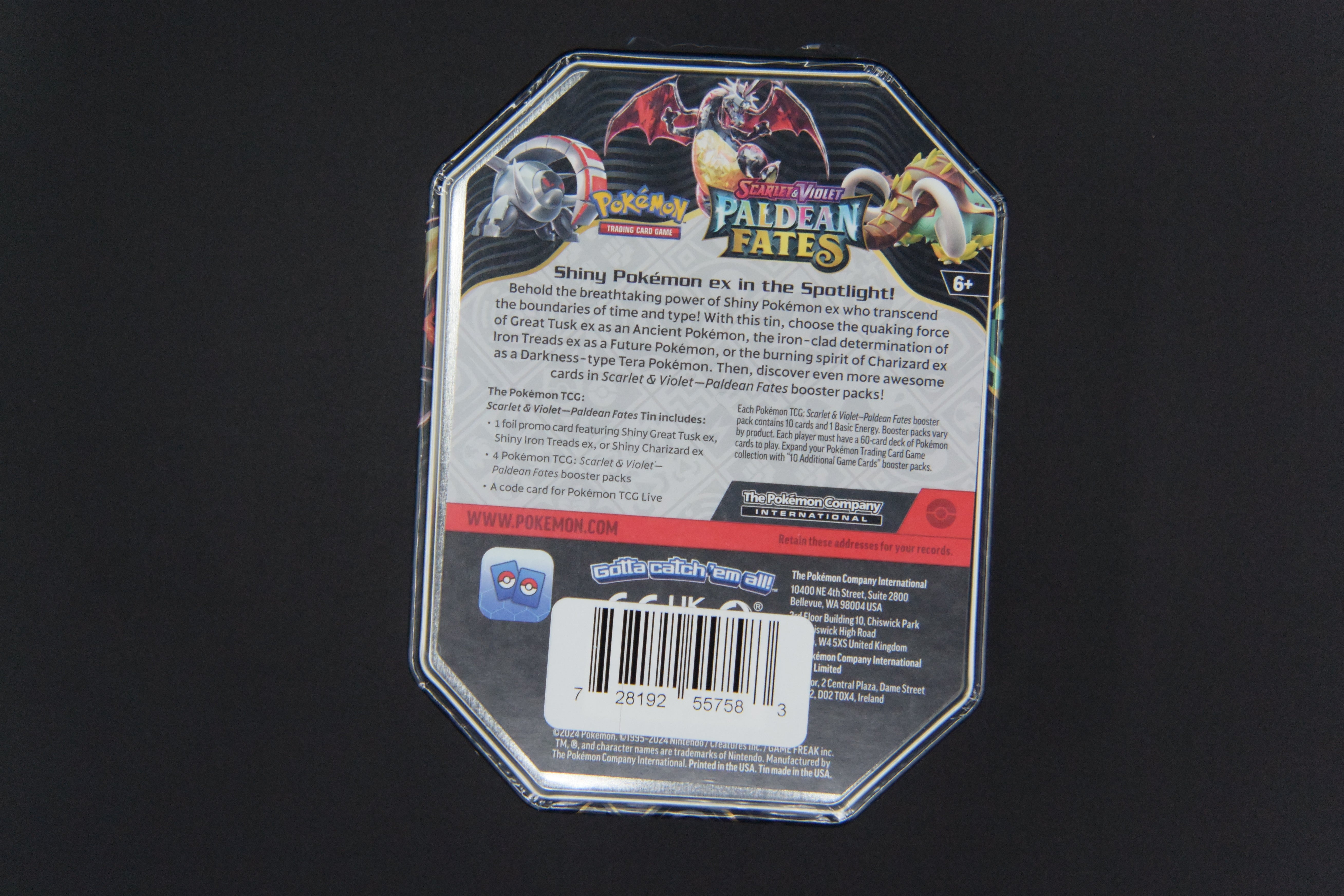 Pokemon TCG - Paldean Fates International Tin Charizard ex