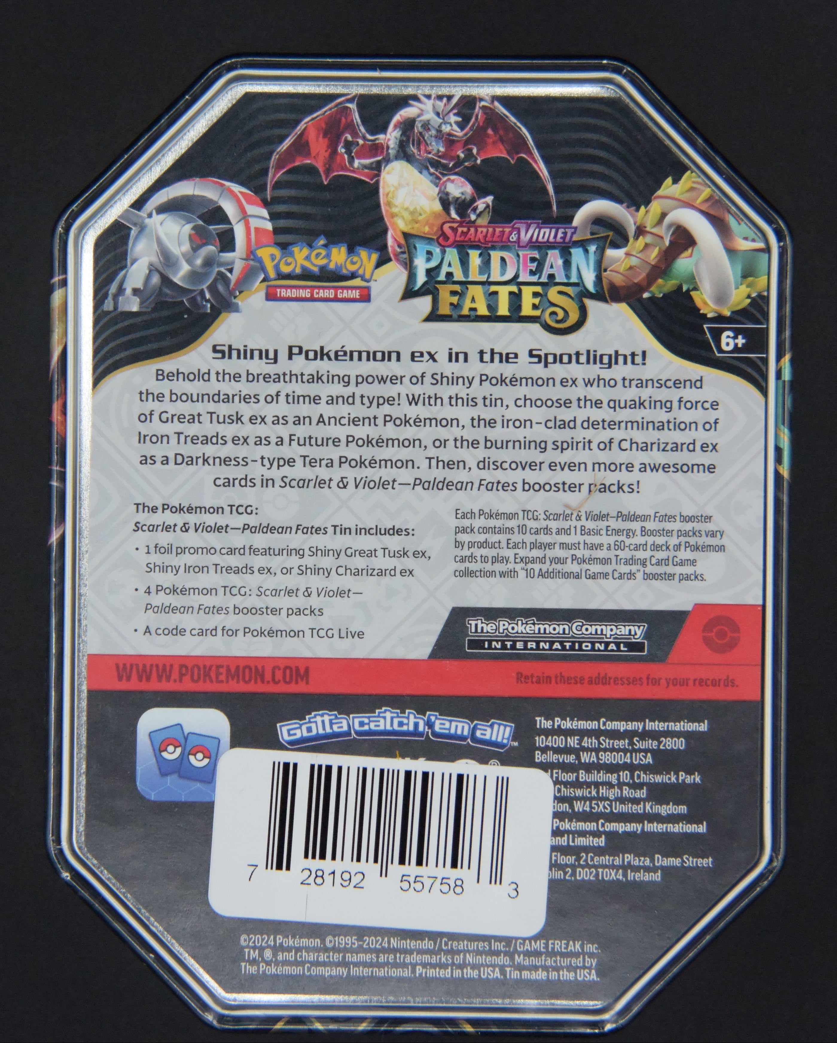 Pokemon TCG - Paldean Fates International Tin Great Tusk ex