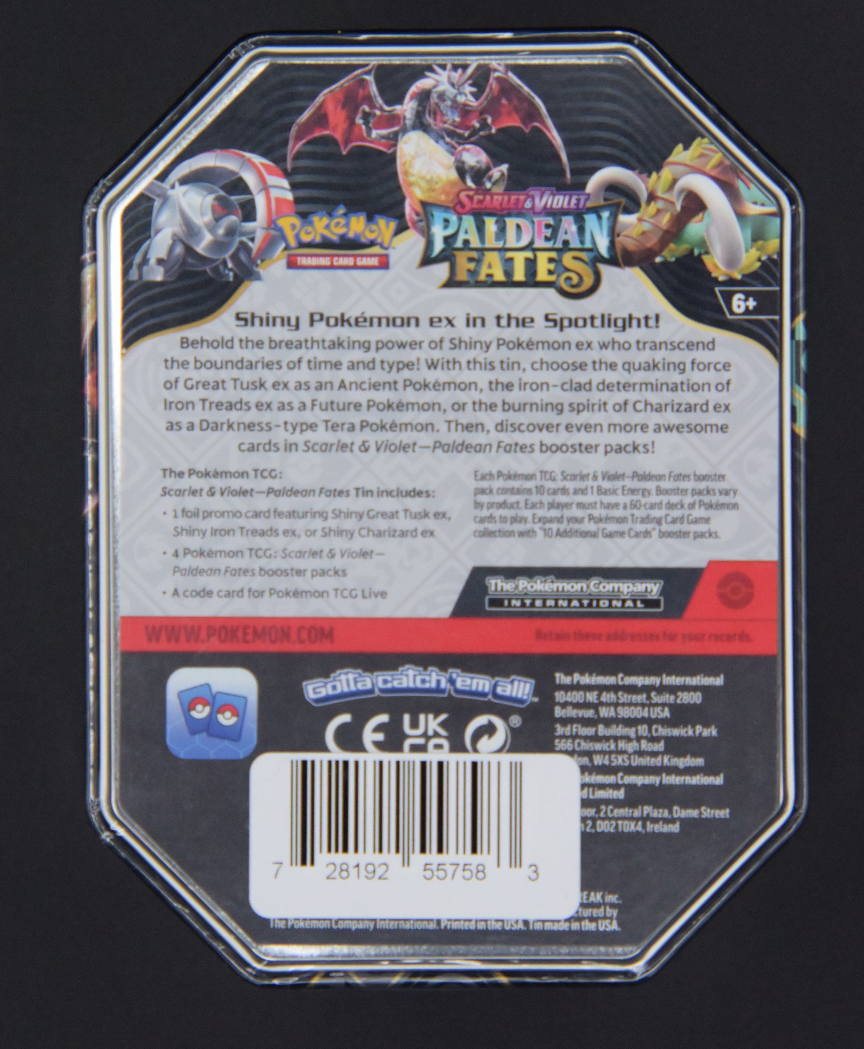 Pokemon TCG - Paldean Fates International Tin Iron Treads ex