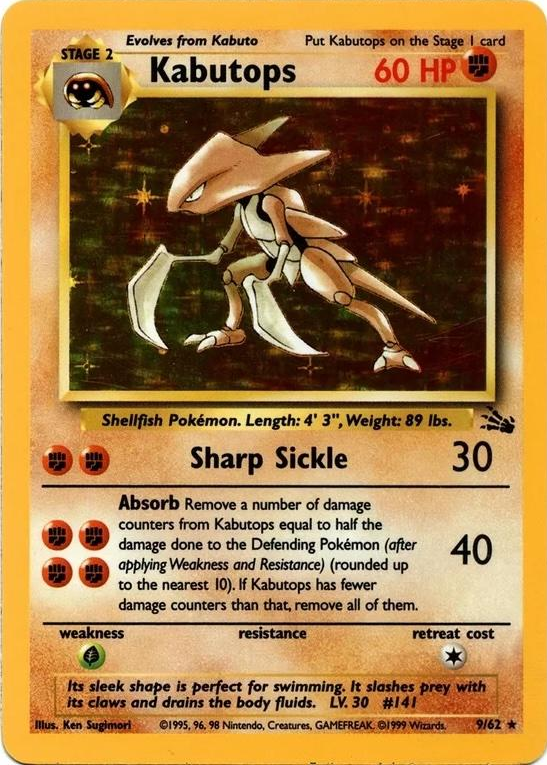 Pokemon TCG - Kabutops - Fossil - 9/62 - ENG
