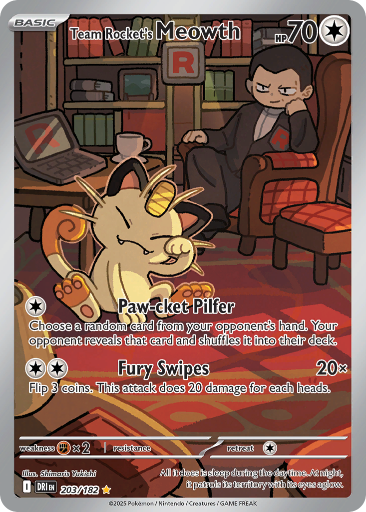 Team Rocket's Meowth - 203/182 - SV10: Destined Rivals (DRI) - English