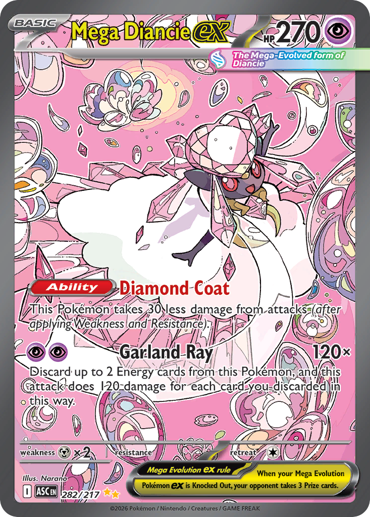 Mega Diancie ex - 282/217 - ME2PT5: Ascended Heroes (ASC) - English