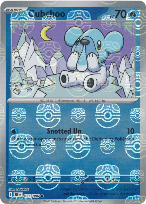Pokemon TCG - Cubchoo Master Ball - BLK EN 025/086